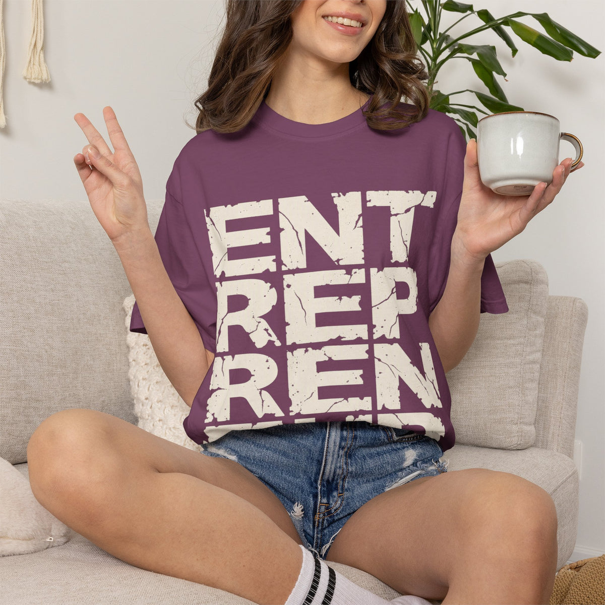 UNISEX Havana Peach Garment-Dyed T-Shirt