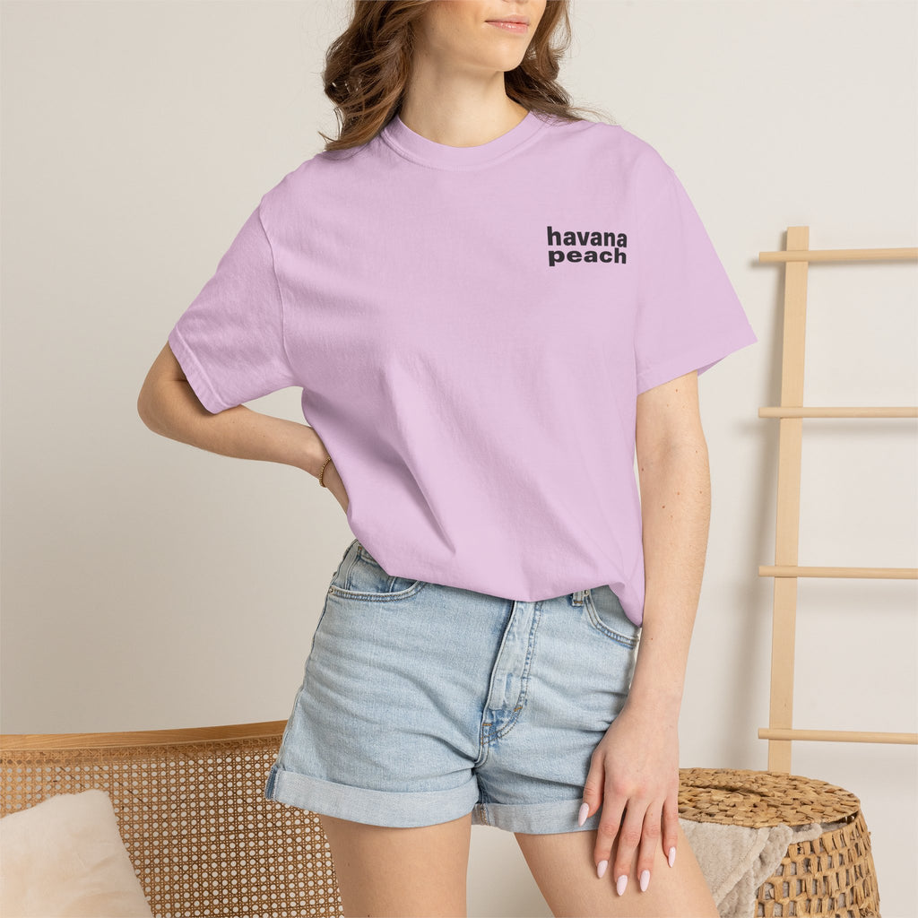 UNISEX Havana Peach Minimalist Graphic T-Shirt