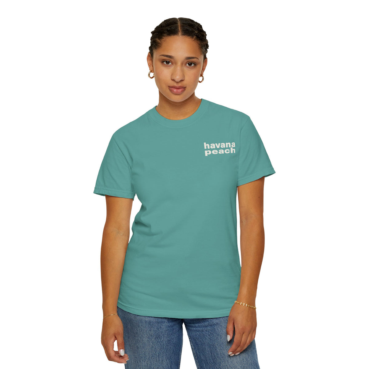 UNISEX Havana Peach Minimalist Graphic T-Shirt