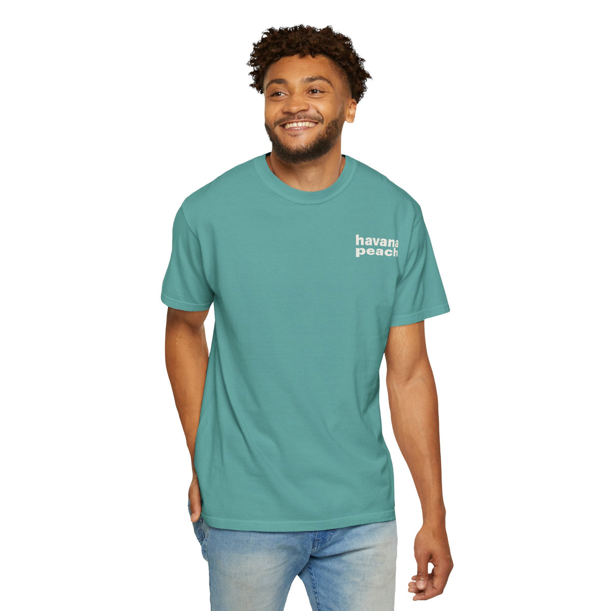UNISEX Havana Peach Minimalist Graphic T-Shirt