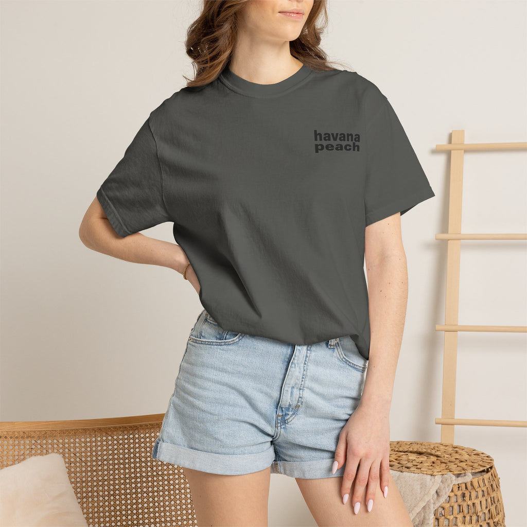 UNISEX Havana Peach Minimalist Graphic T-Shirt