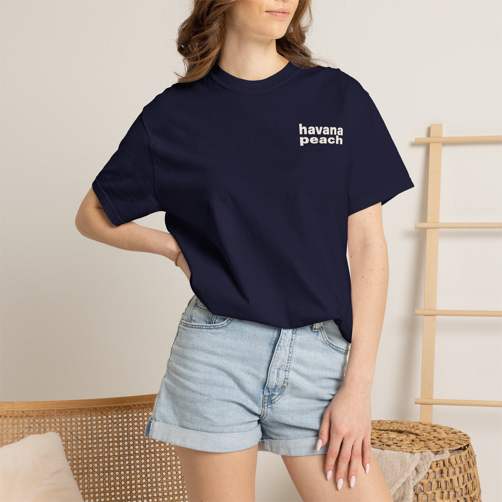 UNISEX Havana Peach Minimalist Graphic T-Shirt