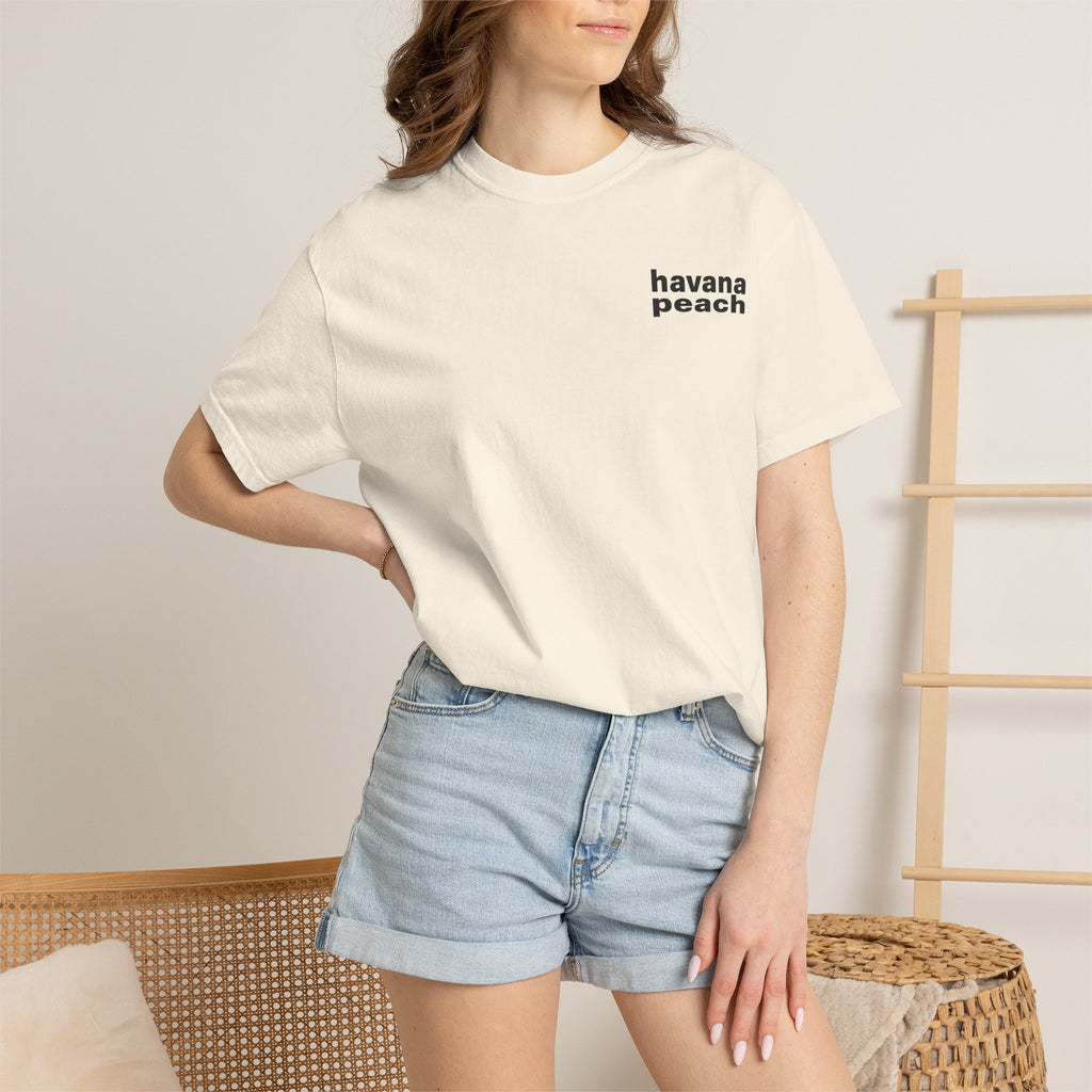 UNISEX Havana Peach Minimalist Graphic T-Shirt
