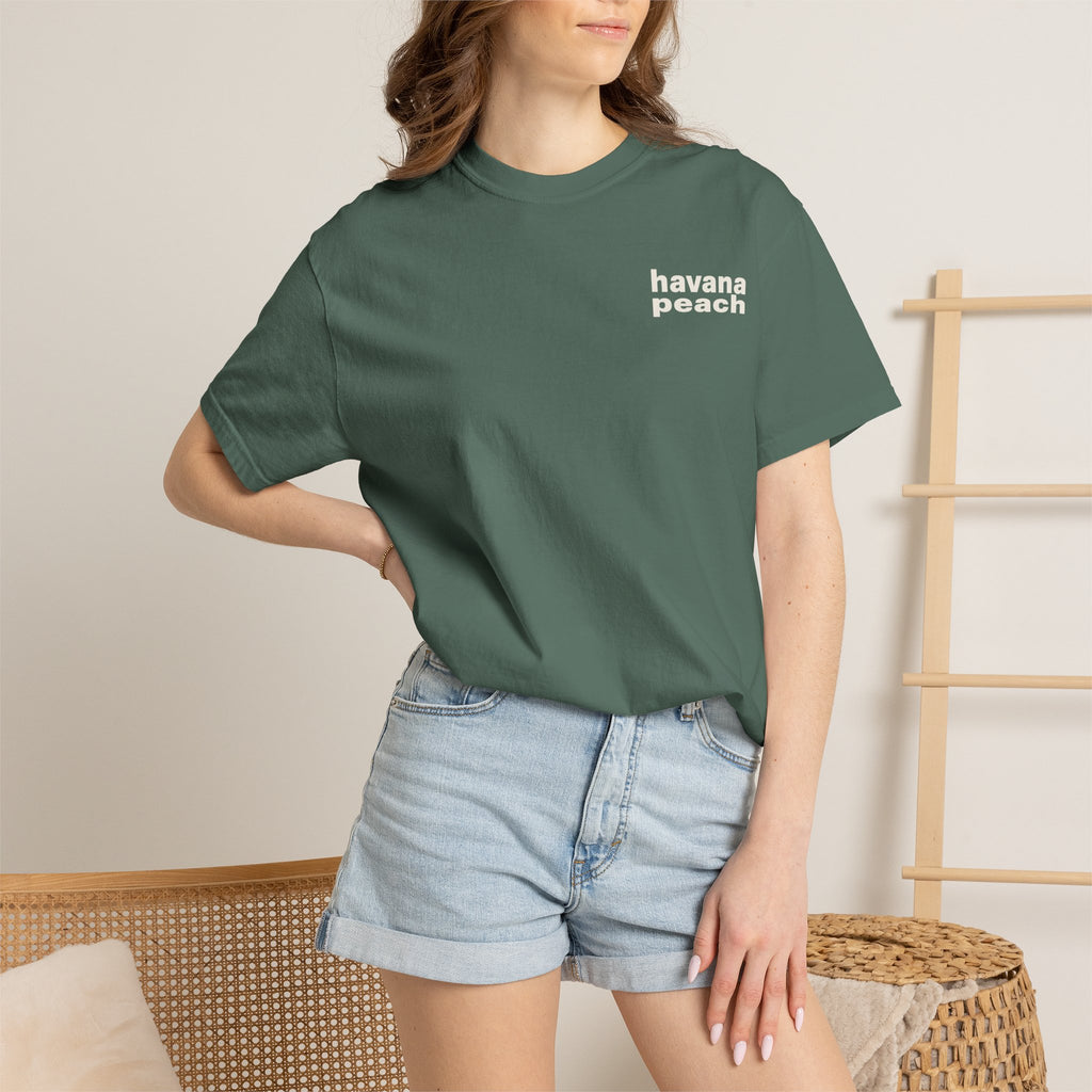 UNISEX Havana Peach Minimalist Graphic T-Shirt