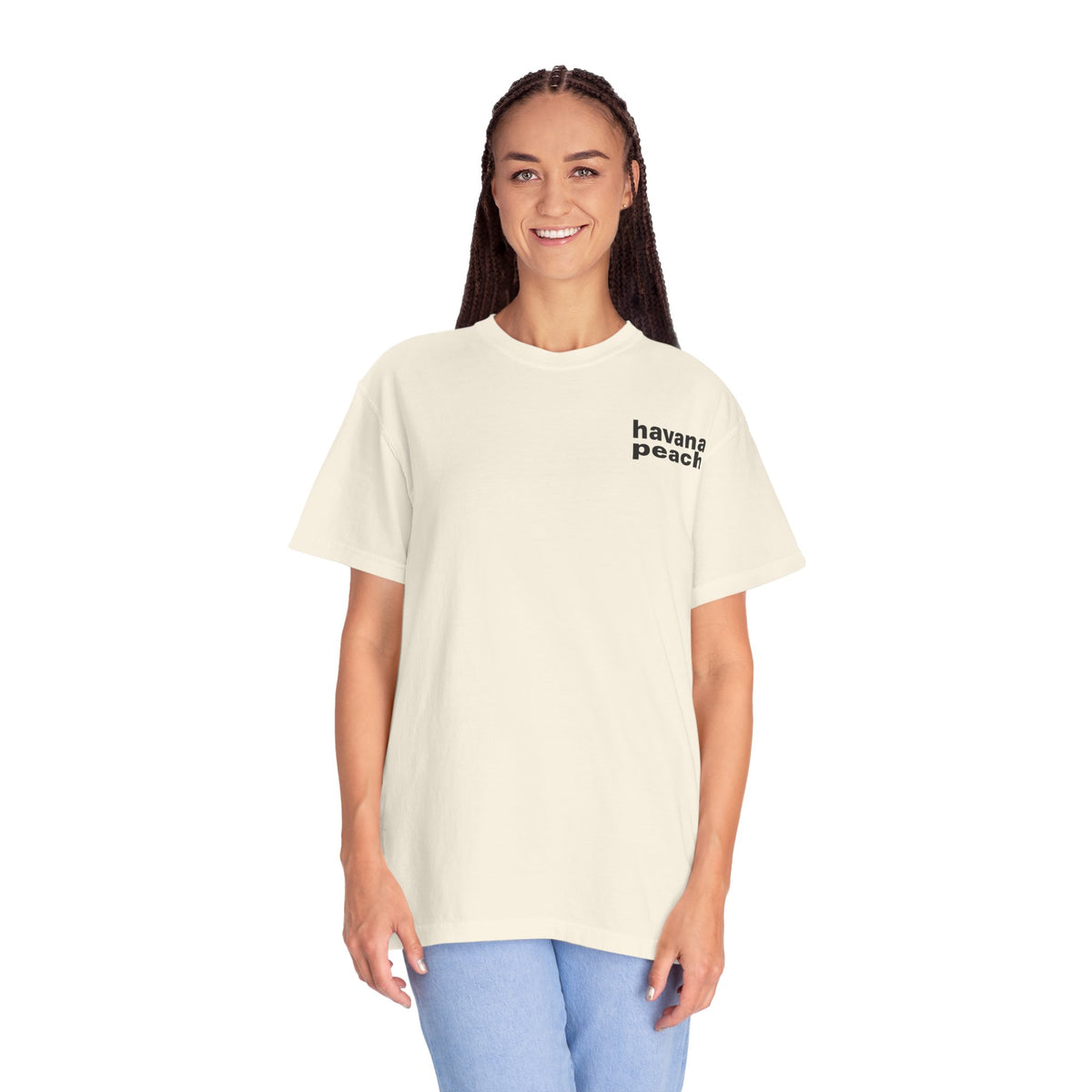 UNISEX Havana Peach Minimalist Graphic T-Shirt